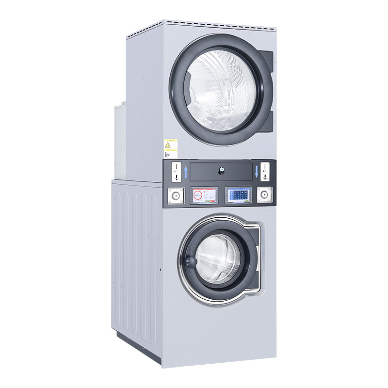 Hoe verschilt de gestapelde was-droogcombinatie met muntsysteem qua efficiëntie van andere wasmachines?